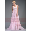 ELSA robe se soirée chic rose avec bretelle - Ref L504 - 04