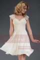 Pale Champagne Short Cocktail Dress-Butterfly Sleeves - Ref C544 - 04