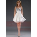 SHORT COCKTAIL DRESS WITH GLITTER V NECKLINE AND THIN STRAPS - Ref C538 - 03