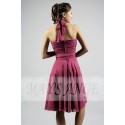 High-Neck Halter Raspberry Short Party Dress - Ref C059 - 03