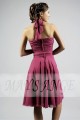 High-Neck Halter Raspberry Short Party Dress - Ref C059 - 03