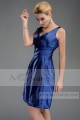 Robe de cocktail Bleu profond en taffetas - Ref C492 - 04