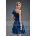 Solde robes femme courte bleu avec manchette C485 - Ref C485 Promo - 04