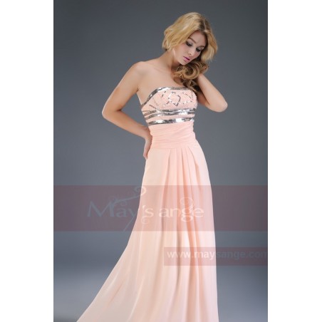 Long white evening dress Lady of the manor in muslin with sequins