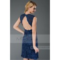 Robe de cocktail dos nu en dentelle Gemstone Blue - Ref C301 - 02