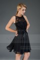 black dress back lace satin belt open C303 - Ref C303 - 04