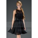 black dress back lace satin belt open C303 - Ref C303 - 03