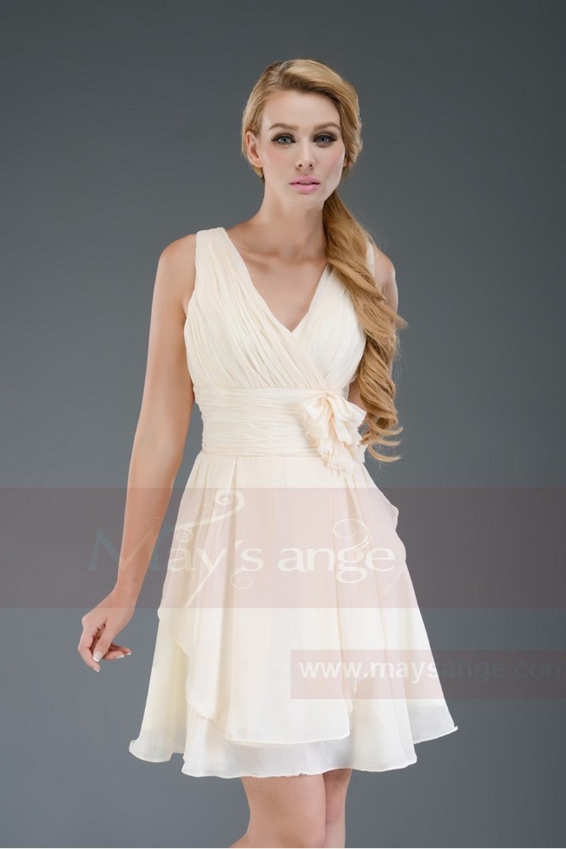 Robe De Soirée Nasty Gal Ivoire - Taille S - Manches Courtes Décolletées - Occasion