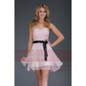 Robe de soirée bustier courte rose parme - Ref C309 - 02