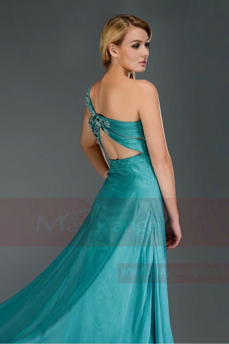 Robe De Soirée Dos Nu En Mousseline Jacquard - Col Carré, Bretelles Fines, Longueur Au Sol, Tailles S à L
