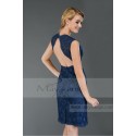 Short Gemstone Blue Lace Open-Back Cocktail Dress - Ref C301 - 05