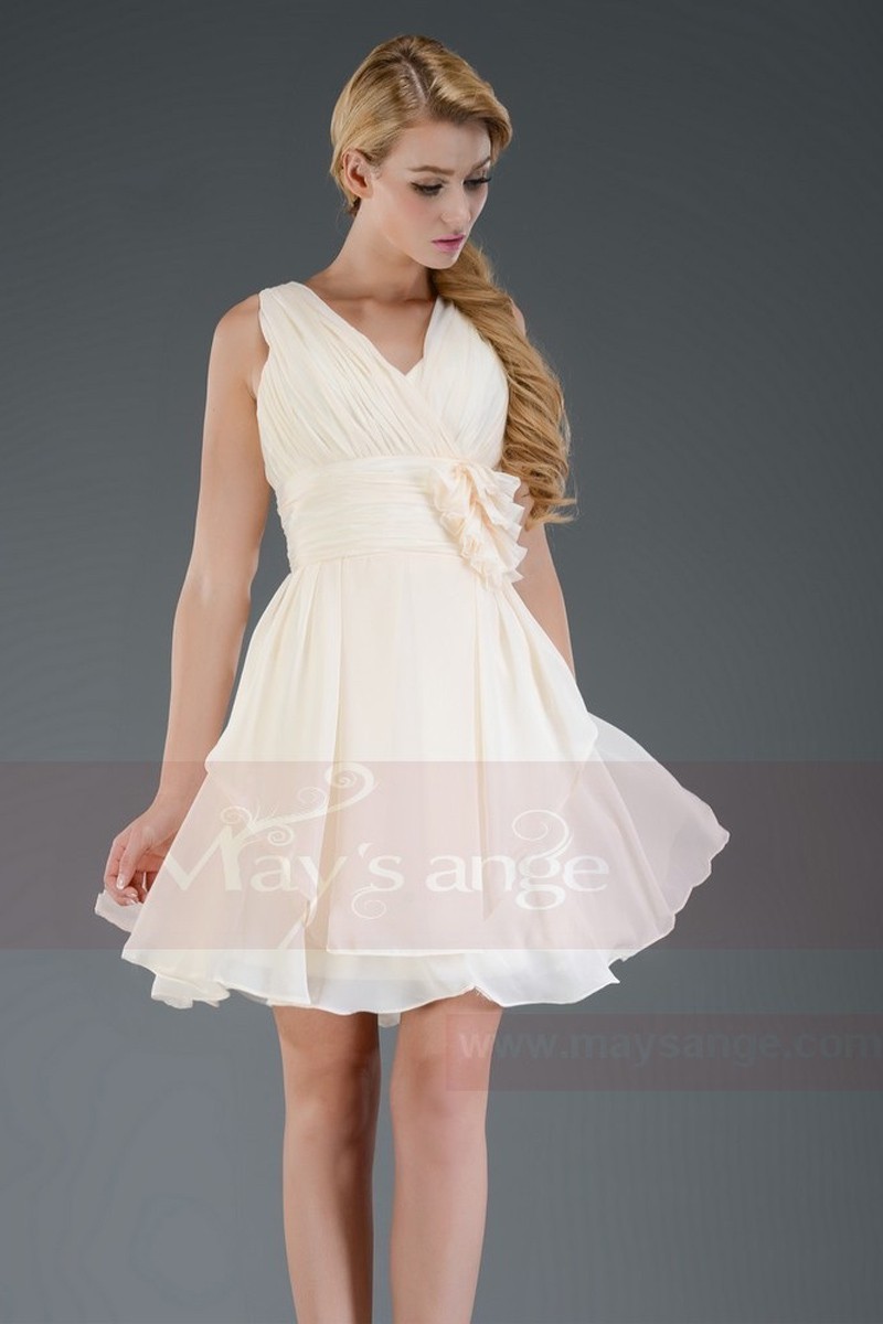 Prom dress neckline champagne C308 - Ref C308 - 01