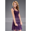 Cocktail Dress Purple C469 closed back - Ref C469 - 02