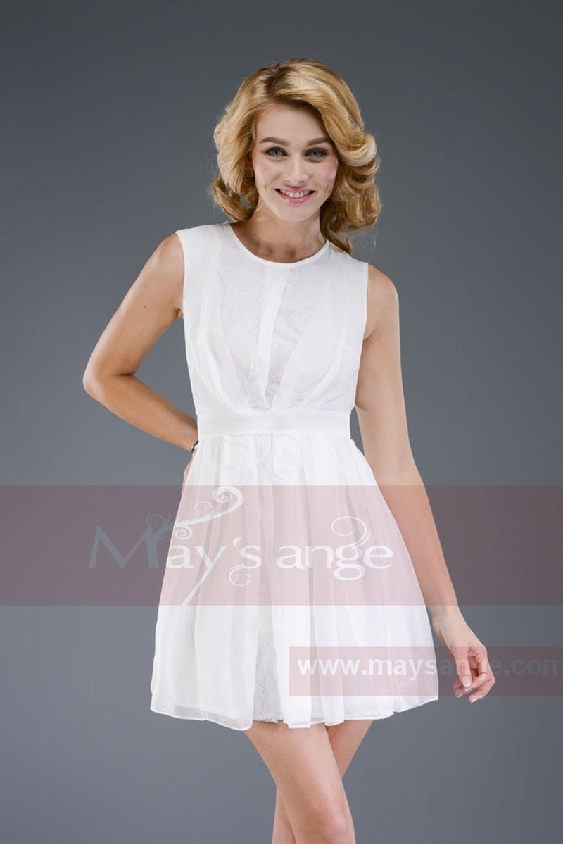 Robe courte blanche paris - Ref C480 - 01 Robe courte blanche paris - Ref C480 - 01