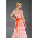 Toulouse asymmetrical dress pink salmon with a belt - Ref C655 - 05