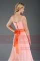 Toulouse asymmetrical dress pink salmon with a belt - Ref C655 - 05