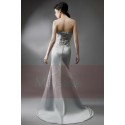 Long Formal Silver Dress Bodice Draped And Beaded - Ref L066 - 03