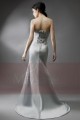 Long Formal Silver Dress Bodice Draped And Beaded - Ref L066 - 03