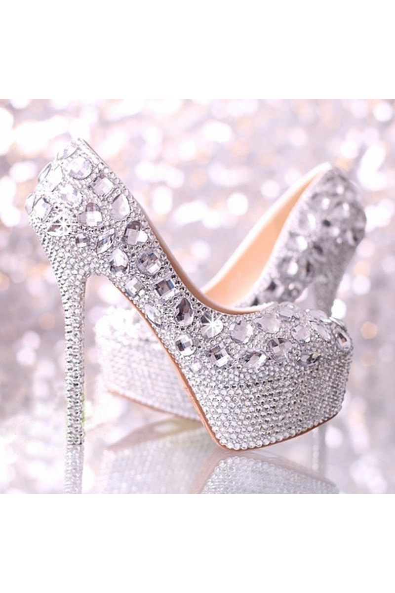 Sparkling Rhinestone Wedding High Heels