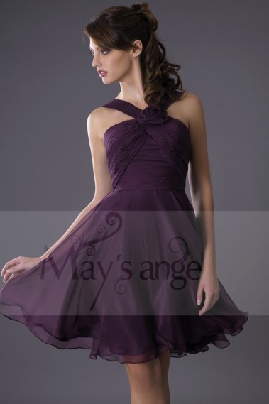 Purple Evening Cocktail Dress - C080 #1