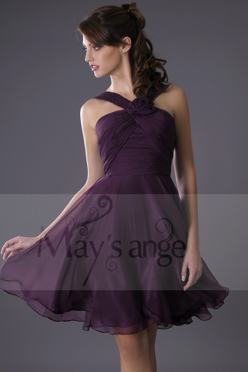 Purple Evening Cocktail Dress