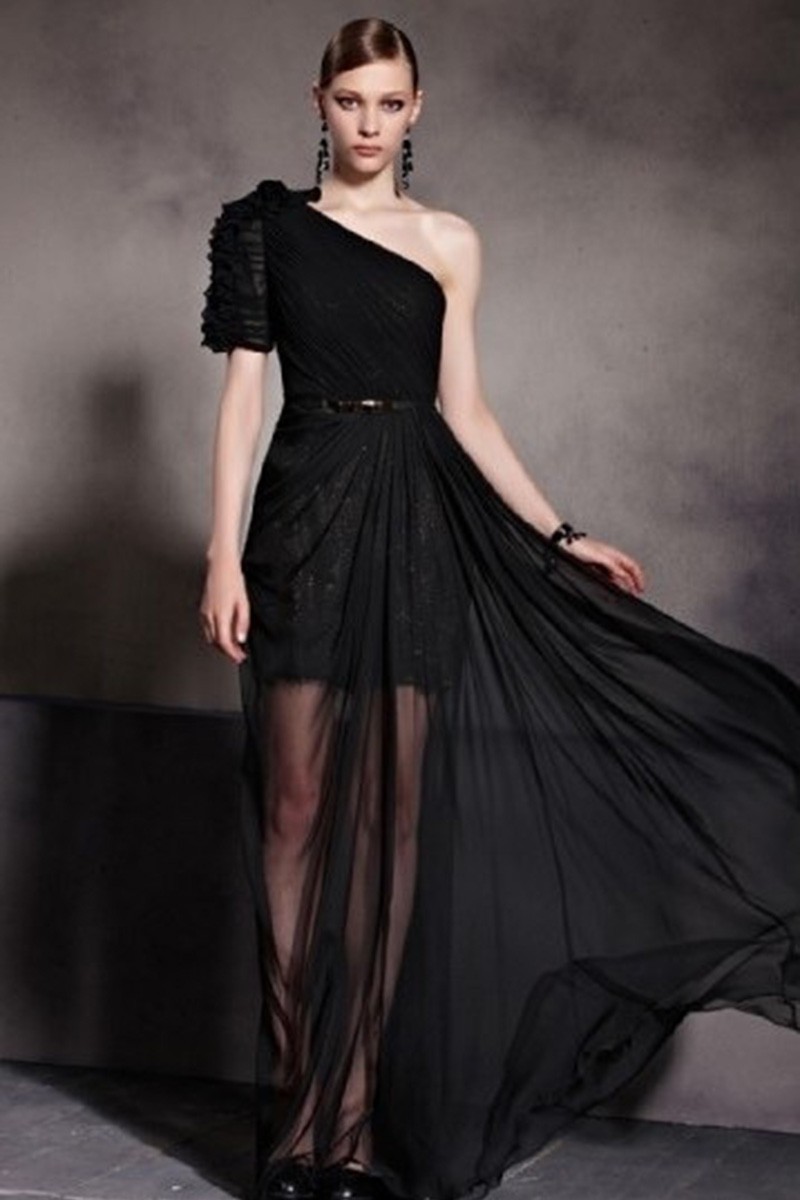 Robe de soirée noire sexy pour fête - Ref PR085 - 01 Robe de soirée noire sexy pour fête - Ref PR085 - 01