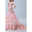 Robe de bal rose fleurs glamours bustier - Ref P058 - 03