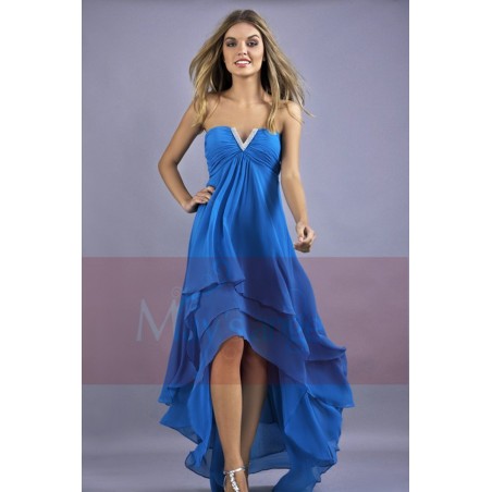 Blue Asymetrical Cocktail Dress