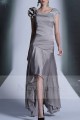 robe fete asymétrique gris argenté coupe ajuste - Ref L658 - 02