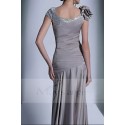 robe fete asymétrique gris argenté coupe ajuste - Ref L658 - 03