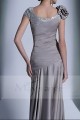 robe fete asymétrique gris argenté coupe ajuste - Ref L658 - 03