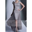 robe fete asymétrique gris argenté coupe ajuste - Ref L658 - 04