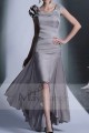 robe fete asymétrique gris argenté coupe ajuste - Ref L658 - 04