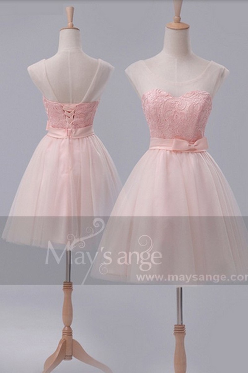 Robe de cocktail  C660  Une touche de rose - Ref C660 - 01