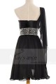 Robe noire courte mousseline et paillettes - Ref C661 - 03