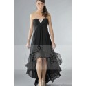 Strapless Black Cocktail Dress With Asymmetric Cut - Ref C087 - 02