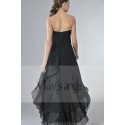 Strapless Black Cocktail Dress With Asymmetric Cut - Ref C087 - 03