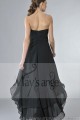 Strapless Black Cocktail Dress With Asymmetric Cut - Ref C087 - 03