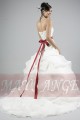Bridal wedding dress Barcelona with long train and red belt - Ref M014 - 03