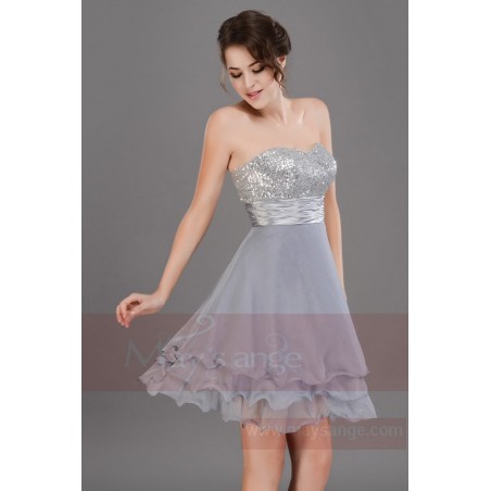 Linda Robe courte gris argenté