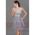 Linda Robe courte gris argenté - Ref C659 - 04