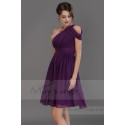 One Shoulder Chiffon Purple Short Party Dress - Ref C675 - 02