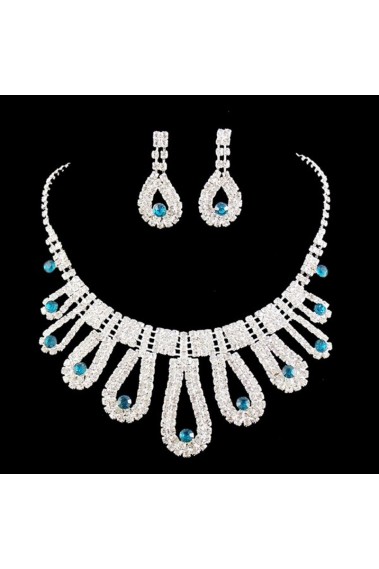 Pretty jewelry necklace set blue stone - E104 #1