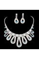 Pretty jewelry necklace set blue stone - Ref E104 - 02