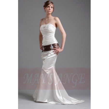 Cheap wedding dress Mermaid with brown belt