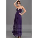 Promotion Robe Orient Violet longue de soirée avec bustier en satin - Ref L116 Promo - 02