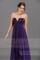 Promotion Robe Orient Violet longue de soirée avec bustier en satin - Ref L116 Promo - 03