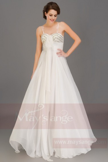 Promotion robe Blanche Fluidité robe de soirée - L015 Promo #1
