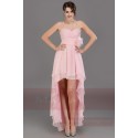 Evening Cocktail Dress High Low Style With Draped Bodice - Ref L152 - 03