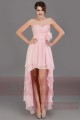 Robe de soirée rose asymétrique fleure plume Surprenante - Ref L152 - 03